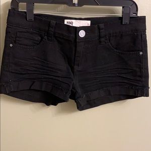 Black jean shorts
